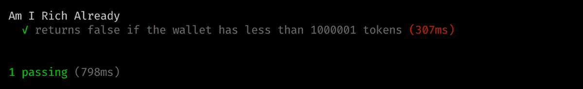One test passing